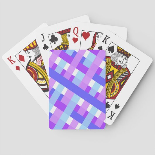 geometrisch karierter Gingham diagonal Spielkarten (Rückseite)