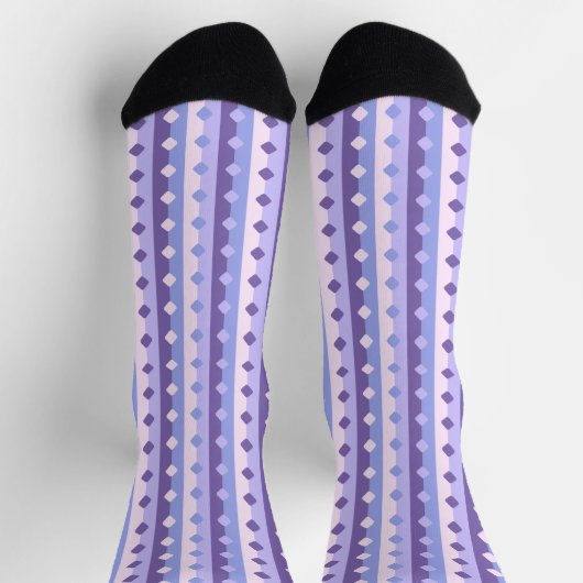 Geometrisch Lila und Lavendel gestreift Socken (Oben)