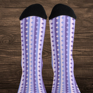 Geometrisch Lila und Lavendel gestreift Socken