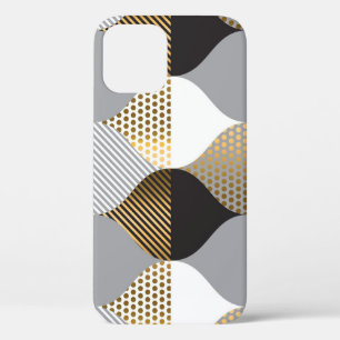 Geometrisch Luxus: schwarz, goldfarbenes Muster Case-Mate iPhone Hülle