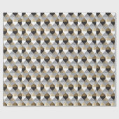 Geometrisch Luxus: schwarz, goldfarbenes Muster Geschenkpapier (Flach)
