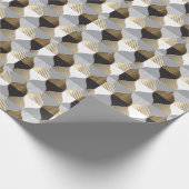 Geometrisch Luxus: schwarz, goldfarbenes Muster Geschenkpapier (Ecke)