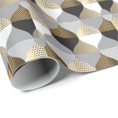 Geometrisch Luxus: schwarz, goldfarbenes Muster Geschenkpapier (Rolleneckpunkt)