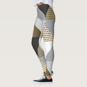 Geometrisch Luxus: schwarz, goldfarbenes Muster Leggings (Links)