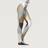 Geometrisch Luxus: schwarz, goldfarbenes Muster Leggings (Rechts)