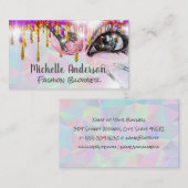 geometrisch | Makeup Brushes Glitzer Tropfen | Spa Visitenkarte (Vorne/Hinten)