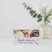 geometrisch | Makeup Brushes Glitzer Tropfen Visitenkarte (Stehend Vorderseite)