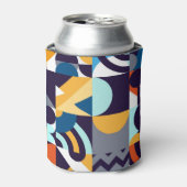 Geometrisch mehrfarbig: Primitive Formen Fusion Dosenkühler (Kanne Vorderseite)