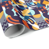 Geometrisch mehrfarbig: Primitive Formen Fusion Geschenkpapier (Rolleneckpunkt)