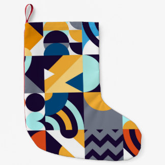 Geometrisch mehrfarbig: Primitive Formen Fusion Kleiner Weihnachtsstrumpf
