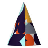 Geometrisch mehrfarbig: Primitive Formen Fusion Partyhütchen (Rückseite)