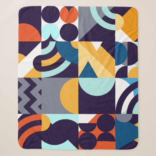 Geometrisch mehrfarbig: Primitive Formen Fusion Sherpadecke (Vorderseite)