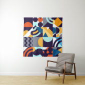 Geometrisch mehrfarbig: Primitive Formen Fusion Wandteppich (Beispiel (Horizontal))