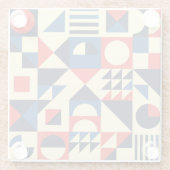 Geometrisch Mitte des Jahrhunderts: Funky Retro Mu Glasuntersetzer (Rückseite)