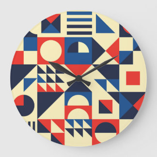 Geometrisch Mitte des Jahrhunderts: Funky Retro Mu Große Wanduhr