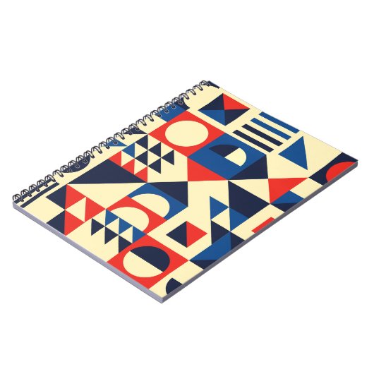 Geometrisch Mitte des Jahrhunderts: Funky Retro Mu Notizblock (Linke Seite)