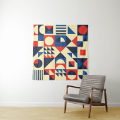 Geometrisch Mitte des Jahrhunderts: Funky Retro Mu Wandteppich (Beispiel)