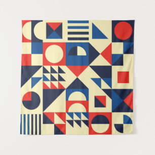 Geometrisch Mitte des Jahrhunderts: Funky Retro Mu Wandteppich