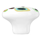 Geometrisch Mitte des Jahrhunderts Keramikknauf (Seitenansicht)