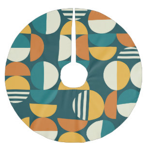 Geometrisch Mitte des Jahrhunderts: Minimalistisch Polyester Weihnachtsbaumdecke