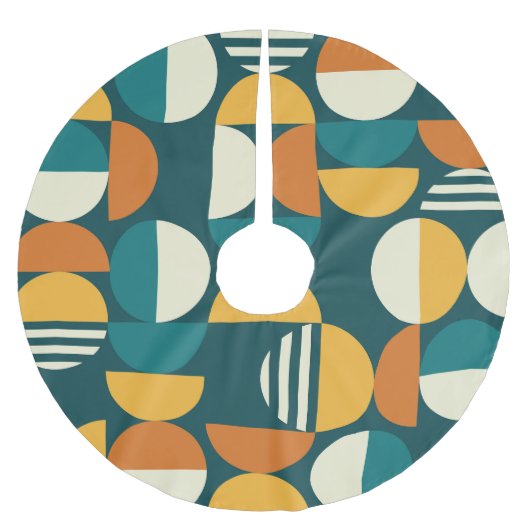 Geometrisch Mitte des Jahrhunderts: Minimalistisch Polyester Weihnachtsbaumdecke (Vorderseite)