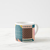 Geometrisch modern Abstrakt: Farbiges Design Espressotasse (Vorderseite Rechts)