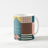 Geometrisch modern Abstrakt: Farbiges Design Kaffeetasse (VorderseiteRechts)
