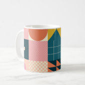 Geometrisch modern Abstrakt: Farbiges Design Kaffeetasse (Vorderseite Links)