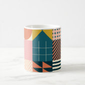 Geometrisch modern Abstrakt: Farbiges Design Kaffeetasse (Mittel)