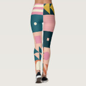 Geometrisch modern Abstrakt: Farbiges Design Leggings (Rückseite)