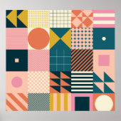 Geometrisch modern Abstrakt: Farbiges Design Poster (Vorne)