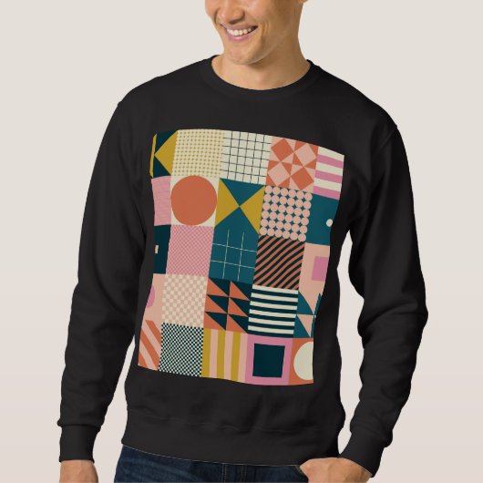 Geometrisch modern Abstrakt: Farbiges Design Sweatshirt (Vorderseite)
