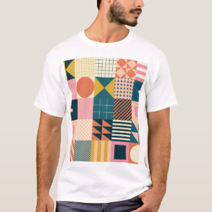 Geometrisch modern Abstrakt: Farbiges Design T-Shirt