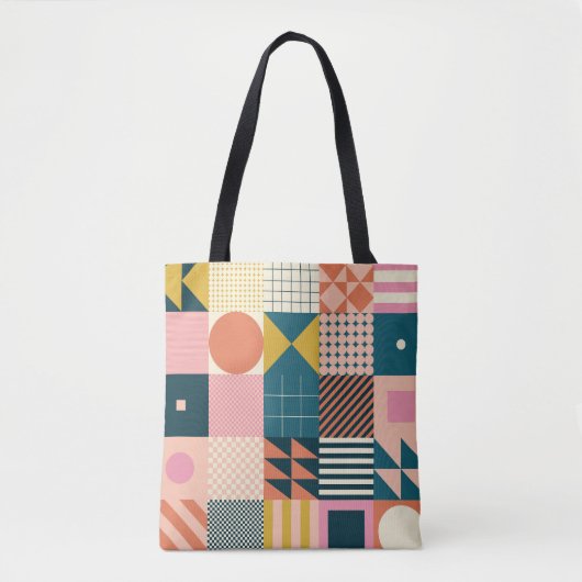 Geometrisch modern Abstrakt: Farbiges Design Tasche (Vorderseite)