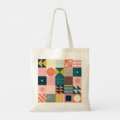 Geometrisch modern Abstrakt: Farbiges Design Tragetasche (Rückseite)