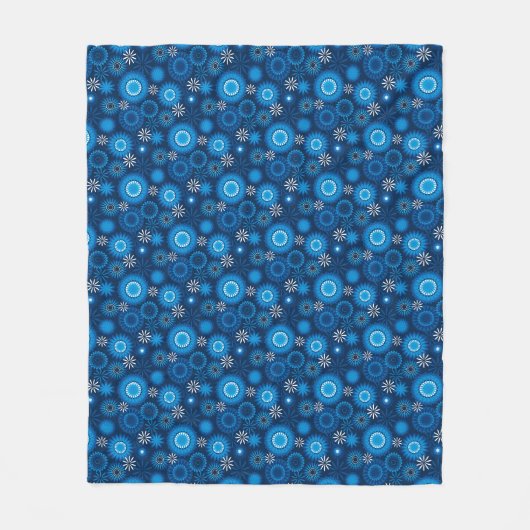 Geometrisch Modern Blau Fleecedecke (Vorderseite)