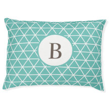 Geometrisch, modern, blau, mit Monogramm