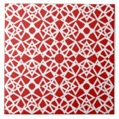 Geometrisch, modern, einfach, rot, weiß fliese (Vorderseite)