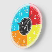 Geometrisch, modern, Retro farbig #3 Große Wanduhr (Winkel)