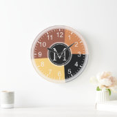 Geometrisch, modern, Retro farbig #5 Große Wanduhr (Zuhause)