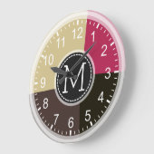 Geometrisch, modern, Retro farbig Große Wanduhr (Winkel)