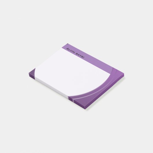 Geometrisch Moderne Metallic für Text und Farbe Post-it Klebezettel (angewinkelt)