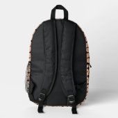 Geometrisch-moderne Peach Black Monogram Bedruckter Rucksack (Rückseite)