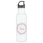Geometrisch moderne Rose Gold Monogram Edelstahlflasche (Vorderseite)