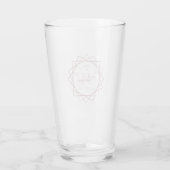 Geometrisch moderne Rose Gold Monogram Glas (Rückseite)
