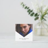 geometrisch | Moderne Triangle Overlay Fotografie Quadratische Visitenkarte (Stehend Vorderseite)