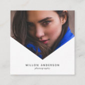 geometrisch | Moderne Triangle Overlay Fotografie Quadratische Visitenkarte (Vorderseite)