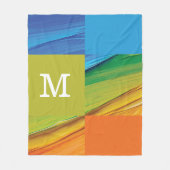 geometrisch monogramm farbiges Design Fleecedecke (Vorderseite)
