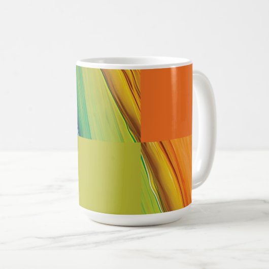 geometrisch monogramm farbiges Design Kaffeetasse (VorderseiteRechts)