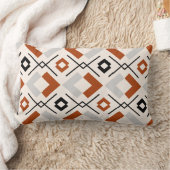 geometrisch orange-beige und grau-braun lendenkissen (Decke)